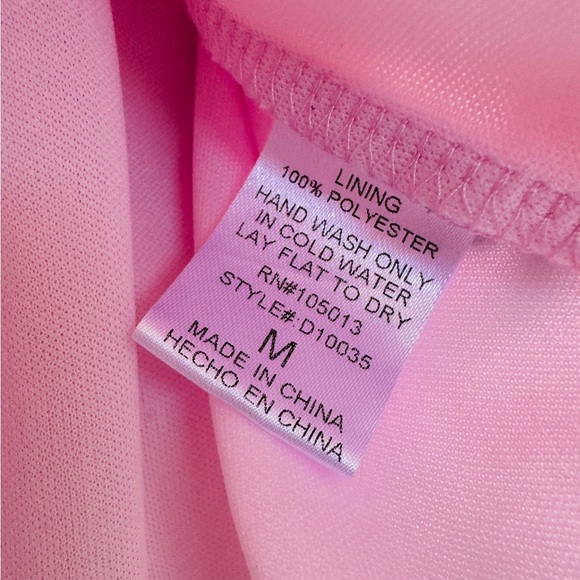 Savanna Jane Embroidered Floral Babydoll Dress Mini Medium Pink Summer Casual - Picture 8 of 8